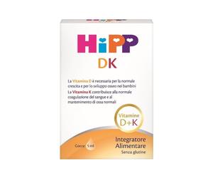 HiPP Dk - Integratore in gocce per le ossa e il sistema immunitario dei bambini, 5 ml