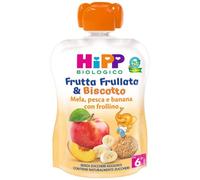 HiPP Frutta Frullata & Biscotto Mela Pesca e Banana con Frollino, 90g