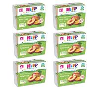 HiPP - Frutta Grattugiata Bio, Gusto Mela e Pesca,Confezione da 24 Vasetti da 100 g
