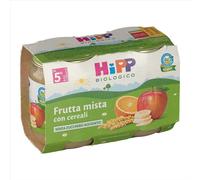 HiPP Frutta mista con cereali - Omogeneizzato biologico per la merenda, 2 vasetti da 125 g
