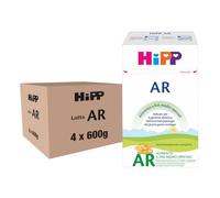 HiPP Latte AR in Polvere, Anti-Reflusso, dalla Nascita Fino AI 12 Mese, Latte in Polvere, 4 Confezioni da 600 gr, Neonato, Latte in Polvere per Neonati