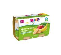 Hipp - Merenda Base Frutta: Confezione 2x125 gr, Mela banana e biscotto