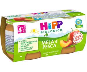 hipp omog mela/pesca 2x80g