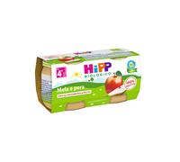 HiPP Omogeneizzato di mela e pera - Alimento biologico alla frutta dal 4° mese, 2 vasetti da 80 g