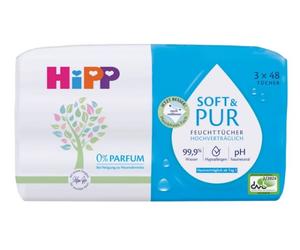 Hipp Salviette umidificate Babysanft Soft & Pur 3x48 pezzi