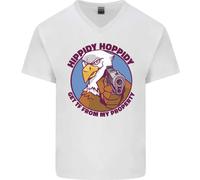 Hippidy Get Spento My Property Pistola Diritti Uomo Scollo A V Cotone T-Shirt