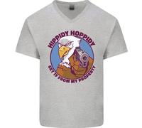 Hippidy Get Spento My Property Pistola Diritti Uomo Scollo A V Cotone T-Shirt