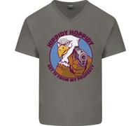 Hippidy Get Spento My Property Pistola Diritti Uomo Scollo A V Cotone T-Shirt