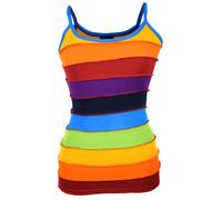 Hippie Boho Estate Cotone Arcobaleno Righe Patchwork Colorati Nepalese Tank Top