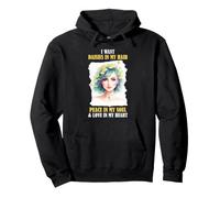 Hippie Daisies Capelli Pace Anima Boho Fiore Donna Vibe Felpa con Cappuccio