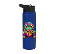 Hippie Frog Tie-Dye, Ragazze, Donne, Cuore Mano 70s 60s, Pace Stainless Steel Insulated Water Bottle