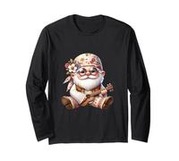 Hippie GNOME Men 70s Groovy Hippie Pants Funny Guitar Maglia a Manica