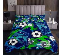 Hippie Graffiti Trapunta Copriletto Calcio Acquerello Calcio Sport Copriletto per Bambini Ragazzi 3D Calcio Trapunta Set Pallone da calcio 3 pezzi Doppio240x220cm