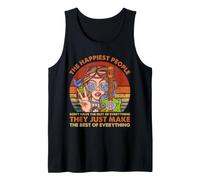 Hippie Happy People Citazione Pace Girasole Vibe Canotta