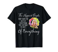 Hippie Happy People Citazione Pace Girasole Vibe Maglietta