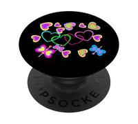 Hippie Hippies Retro 60 anni '80 cuore cuore donna adolescente bambino PopSockets PopGrip Adesivo