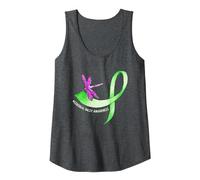 Hippie Libellula Nastro Consapevolezza della paralisi cerebrale Canotta, Donna, Grigio Scuro, S