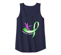 Hippie Libellula Nastro Consapevolezza della paralisi cerebrale Canotta, Donna, Navy, L