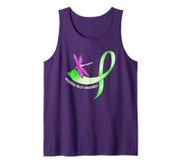 Hippie Libellula Nastro Consapevolezza della paralisi cerebrale Canotta, Uomo, Viola, L