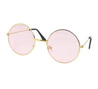 Hippie Occhiali da sole rotondi rosa accessori per carnevale e carnevale, Unisex, Leggeri e Comodi - Ideali per Costumi Retro e John Lennon Look,Design Iconico Anni '70/'80