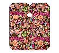 Hippie Pace Amore Paisely Fiore Mantella Taglio Capelli Lavabile Taglio Di Capelli Mantello Impermeabile Mantella Parrucchiere Per Parrucchieri Barbieri Uomini 140X168Cm