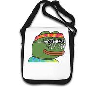 Hippie Pepe The Frog Peace and Love - Borsa a tracolla bianca