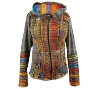 Hippie Psichedelico Ricamo Cotone Ribs Emo Funky Elf Giacca Con Cappuccio Punta