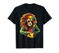 Hippie Rasta Roots Rastafarian Pride Rasta Reggae Leone Maglietta