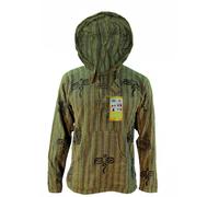 Hippie senza Collo Nonno Slavato Cotone Naturale Camicia Top Om Nepalese Felpa