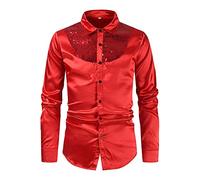 Hippie Uomo Camicie Da Uomo Camicia Jeans Camice Manica Lunga Pantaloni Anni 70 Elegante Cotone Velluto Gilet Paillettes Business Rossa Bianca No Stiro Quadri Maglia Nera Lino Regular Oktoberfest 6Xl