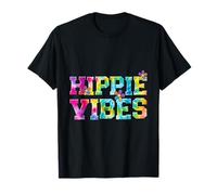 Hippie Vibes Camicia Tie Dye Peace 60s Retro Rainbow Graphic Maglietta