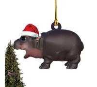 Hippo Christmas Idea, Decorative Hippo Ornament for Tree, Hippo Christmas Keepsake, Fun Hippo Holiday Decoration, Hippo Family Christmas Ornament, Vintage Style Hippo Ornament