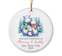 Hippo Our 1St As Mommy & Daddy Decorazioni Albero Di Natale Simpatico Decorazione Natalizia Carino Addobbi Albero Di Natale Per Vacanza Scrivania Soggiorno