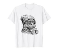 Hippo Scarabocchio Matita Disegno Beanie Iced Coffee Maglietta