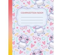 Hippo-tastic Composition Book | Wide Ruled | 7.5 x 9.25 in | 150 Pages - Cute Blank Notebook for Kids or Teens