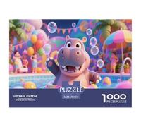 Hippo1000 Piece Jigsaw Puzzle for Adults Family Game Bubble BathFun And Challenging Home Decors Great Gift Idea70x50cm/1000pcs