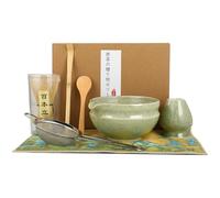 Hippodance Matcha Kit,Set Tè Matcha 7 Pezzi,Frusta Matcha, setaccio da matcha,Ciotola Matcha, Supporto Chasen e Cucchiaio Matcha,Matcha Kit ideale per la preparazione del tè matcha