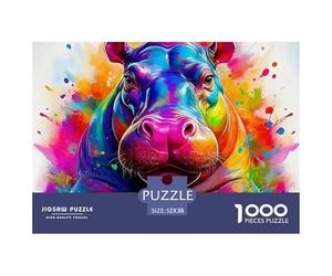 Hippopotamus, Puzzle Da 1000 Pezzi, Immagini Splendide E Raffinate, Perfetto Per Incorniciare, Adatto Dai 12 Anni, 52x38cm/1000pcs