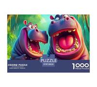 Hippopotamus Puzzle Da 1000 Pezzi Per Adulti E Ragazzi Jigsaw Gigante Multicolore Moderno Educativi Compleanno Travel Gift Qualità Premium 38x26cm/1000pcs