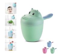 Hippopotamus Rinse Cup, doccetta interattiva per il bagnetto, doccetta per il bagnetto, shampoo staccabile per bambini, per viaggi e uso domestico (Verde)