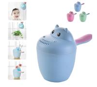 Hippopotamus Rinse Cup, doccetta interattiva per il bagnetto, doccetta per il bagnetto, shampoo staccabile per bambini, per viaggi e uso domestico (Blu)