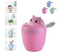 Hippopotamus Rinse Cup, doccetta interattiva per il bagnetto, doccetta per il bagnetto, shampoo staccabile per bambini, per viaggi e uso domestico (Rosa)