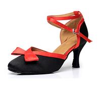 HIPPOSEUS Donne Scarpe da Ballo Standard da Ballo Arco Chiuse Toe Latino Salsa Tango Social Dance Performane Scarpe Nero Tacco 7,5,Modello 7117,38 EU