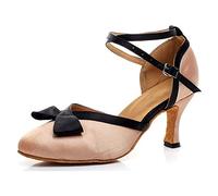 HIPPOSEUS Donne Scarpe da Ballo Standard da Ballo Arco Chiuse Toe Latino Salsa Tango Social Dance Performane Scarpe Tacco 7,5,Modello 7117,38 EU