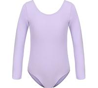 HIPPOSEUS Ragazze Body da Danza con Maniche Lunghe Classico Body Ginnastica Bambina Ballet Leotards,AM0019-Viola,4-5anni