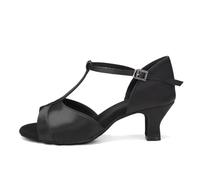 HIPPOSEUS Scarpe da Ballo Latino da Donna Nero Sala da Ballo Scarpe per la Pratica della Danza con Cinturino a T,EU 39