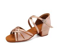 HIPPOSEUS Scarpe da Ballo Latino Rosa per Ragazze e Donne Scarpe da Ballo per Salsa da Sala da Ballo con Tacco Basso 3 cm, EU 30