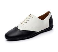 HIPPOSEUS Scarpe da Ballo Moderne da Uomo Stringate in Pelle Morbida Suola in Gomma Piena Scarpe da Ballo Sociale per Uomo,Nero,EU 40