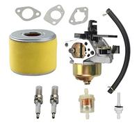 Hippotech 16100-ZF6-V01 Carburatore con candela e 17210-ZE3-505 Filtro aria Filtro per serbatoio carburante gas per Honda GX340 GX390 13HP 11HP 16100-ZF6-V00 Tosaerba