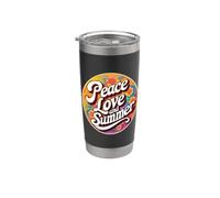 Hippy Pace Amore E Vacanze Estate Vacanze Vacanze Bicchiere termico in acciaio inox doppia parete
